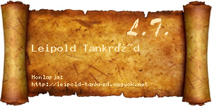 Leipold Tankréd névjegykártya